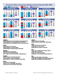 GRS calendar 2021-22 prelim | Greenwich Reform Synagogue